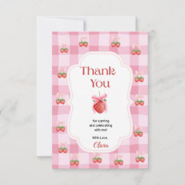 Tarjeta De Agradecimiento Berry de fresa roja primer cumpleaños gracias