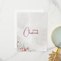 Berry de invierno de color de agua navideña no fot