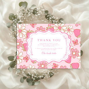 Tarjeta De Agradecimiento Berry en ducha de novias en flor