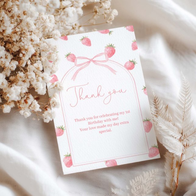 Tarjeta De Agradecimiento Berry First Birthday Girl (Subido por el creador)