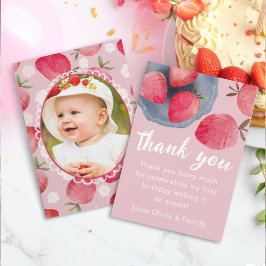 Tarjeta De Agradecimiento Berry First Birthday Thank You Card
