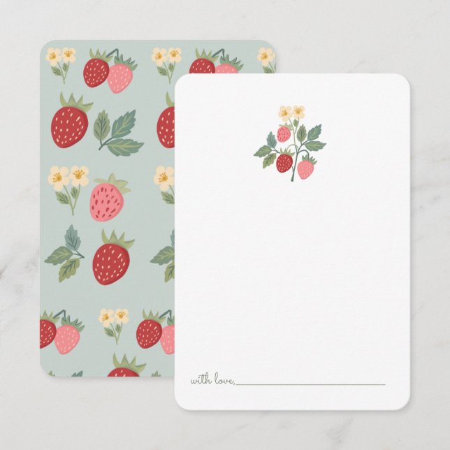 Tarjeta De Agradecimiento Berry First Strawberry Bouquet Nacimiento Cápsula  (Anverso / Reverso)