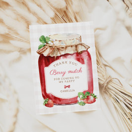 Tarjeta De Agradecimiento Berry First Strawberry Jam 1er Fiesta de cumpleaño