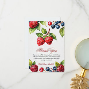 Tarjeta De Agradecimiento Berry, primer Fiesta de cumpleaños, Berry, primera