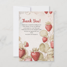 Tarjeta De Agradecimiento Berry Sweet Baby Ducha Flat Gracias Card