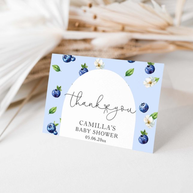 Tarjeta De Agradecimiento Berry Sweet Blueberry Baby Shower (Subido por el creador)