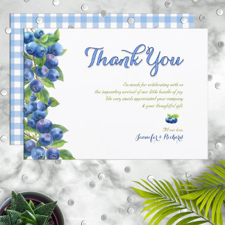 Tarjeta De Agradecimiento Berry Sweet Blueberry Baby Shower Gracias