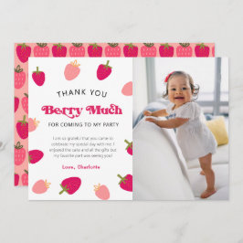 Tarjeta De Agradecimiento Berry Sweet Boho Strawberry Photo