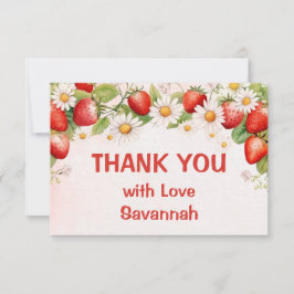 Tarjeta De Agradecimiento Berry Sweet First Birthday