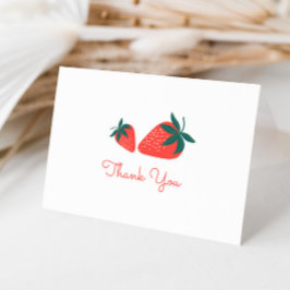 Tarjeta De Agradecimiento Berry Sweet Red Strawberry Gracias
