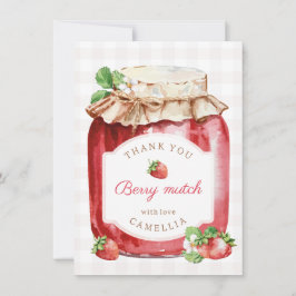 Tarjeta De Agradecimiento Berry Sweet Strawberry Jam Birthday Party