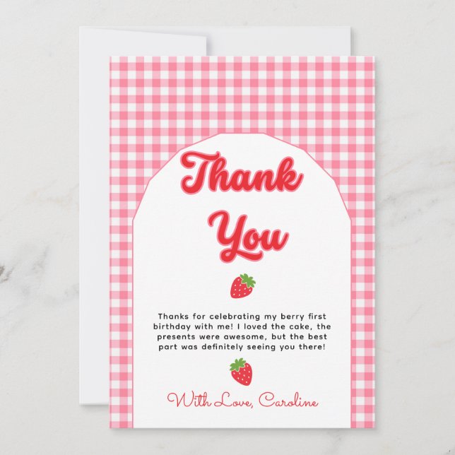 Tarjeta De Agradecimiento Berry Sweet Thank You Card (Tarjeta de agradecimie (Anverso)
