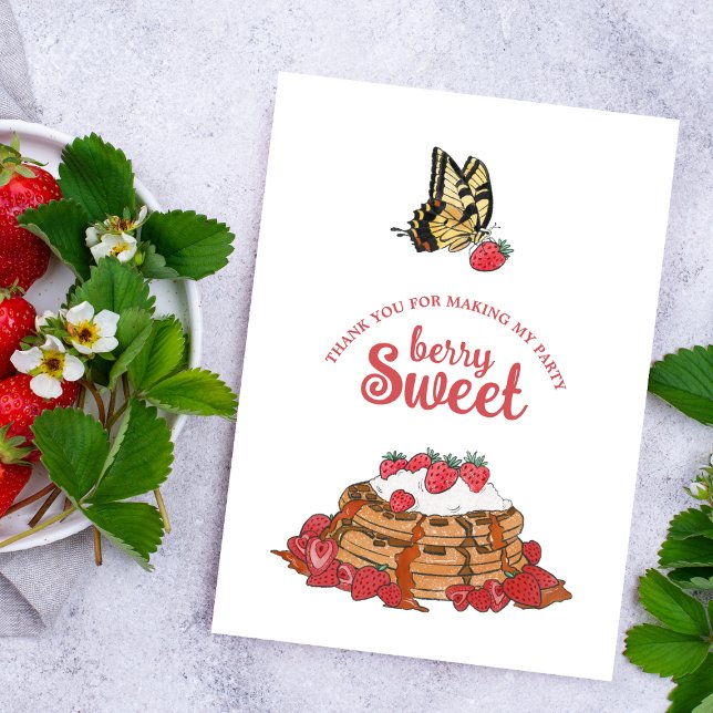 Tarjeta De Agradecimiento Berry Sweet Waffles Cumpleaños Gracias (Subido por el creador)