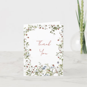Tarjeta De Agradecimiento Berry Sweet Wildflower Watercolor Shower