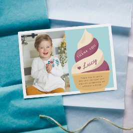 Tarjeta De Agradecimiento Berry Vanilla Ice Cream Kids Birday Photo
