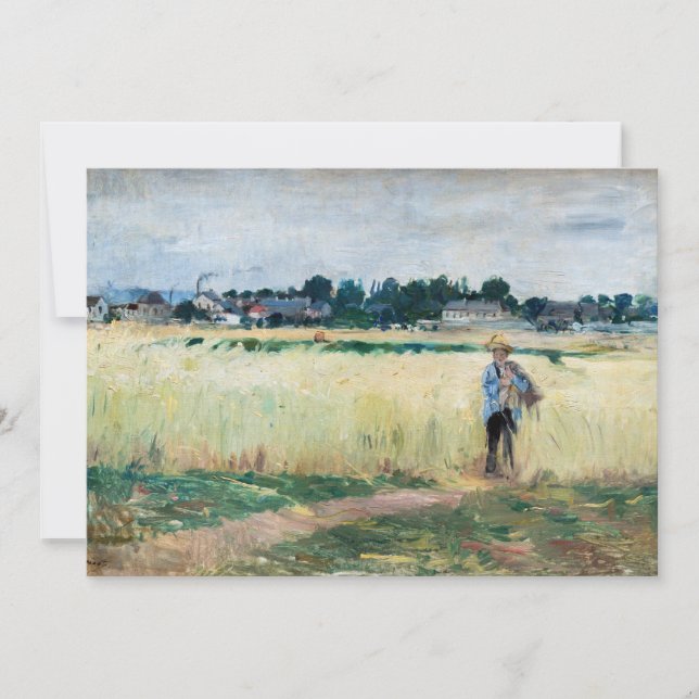 Tarjeta De Agradecimiento Berthe Morisot - En el Wheatfield en Gennevillier (Anverso)