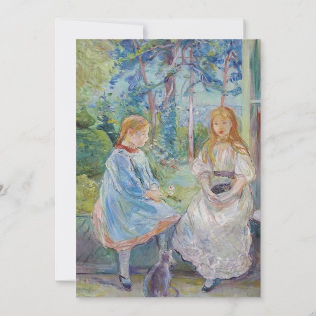 Tarjeta De Agradecimiento Berthe Morisot - Jóvenes Chicas en la ventana (Anverso)