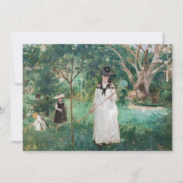 Tarjeta De Agradecimiento Berthe Morisot - La caza de mariposas (Anverso)