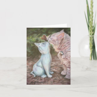 Tarjeta De Agradecimiento Besados de mariposa 4"x5.6" notecard plegado