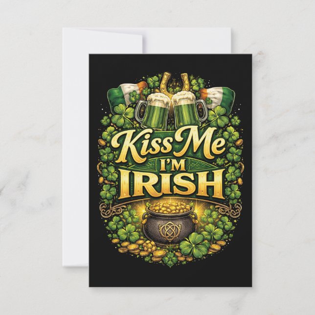 Tarjeta De Agradecimiento Bésame, soy irlandés (Anverso)