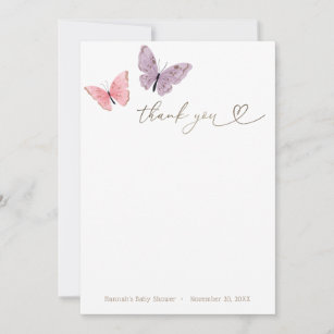 Tarjeta De Agradecimiento Besos de mariposa gracias 