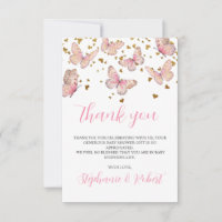 Besos de Mariposa Rosa y Dorado Baby Shower