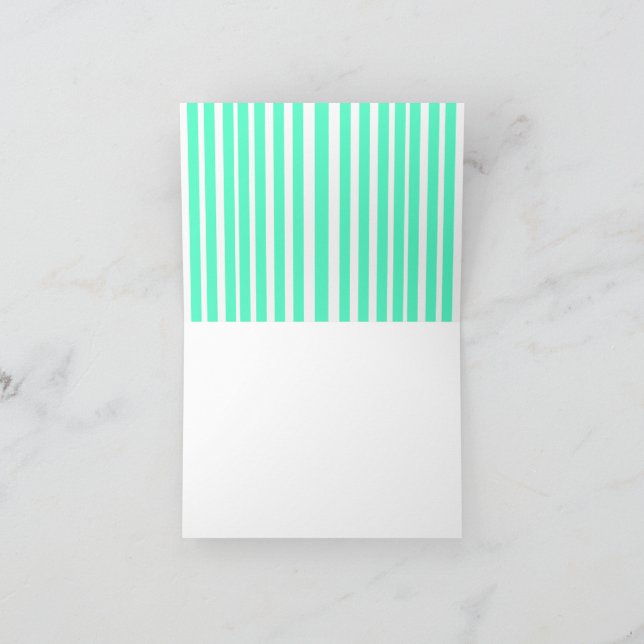 Tarjeta De Agradecimiento Best ever mom green stripped pattern pastel neon  (Interior)