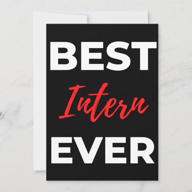 Tarjeta De Agradecimiento Best Intern Ever (Anverso)
