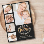 Tarjeta De Agradecimiento Best Mom In the World Scrip 5 Photos Black<br><div class="desc">Lindo diseño de Tarjeta de Dia de la madre o cumpleaños de mama la tarjeta cuenta con linda tipografia moderna en tonos Rosa y Gris obscuro con la Frase "BEST MOM IN THE WORLD" y en la parte frontal 5 fotos personalizables para que inmortalize sus mejores momentos con mama. en...</div>