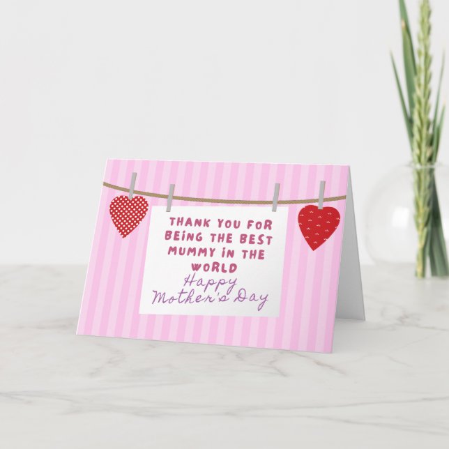 Tarjeta De Agradecimiento Best Mummy In The World Mother's Day Card (Anverso)