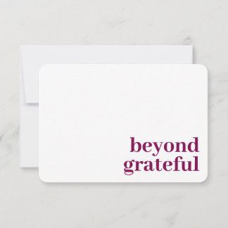 Tarjeta De Agradecimiento Beyond Grateful Thank You Modern Berry Card