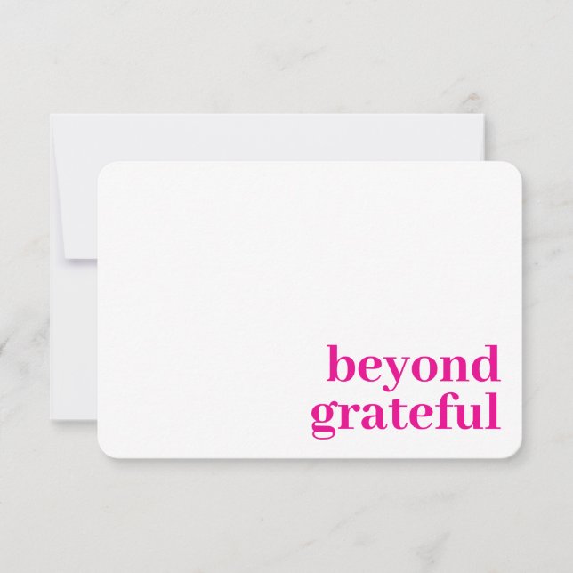 Tarjeta De Agradecimiento Beyond Grateful Thank You Modern Elegant Card (Anverso)