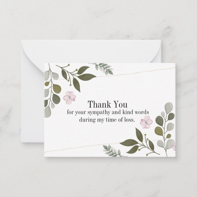 Tarjeta De Agradecimiento Bib Flower Y Leaf (Anverso)