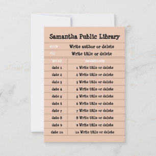 Tarjeta De Agradecimiento Biblioteca de línea de cuaderno personalizado retr