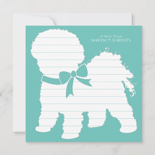 Tarjeta De Agradecimiento Bichon Frise Dog Puppy (Anverso)