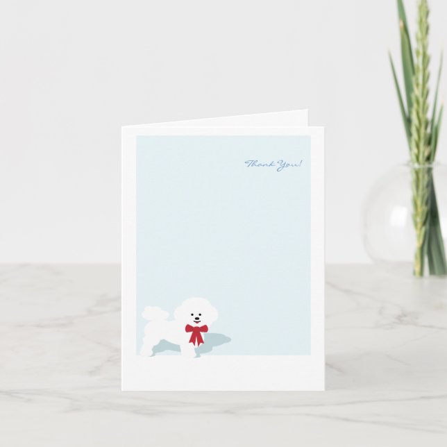 Tarjeta De Agradecimiento Bichon Frise Gracias Personalizado Notecard (Anverso)