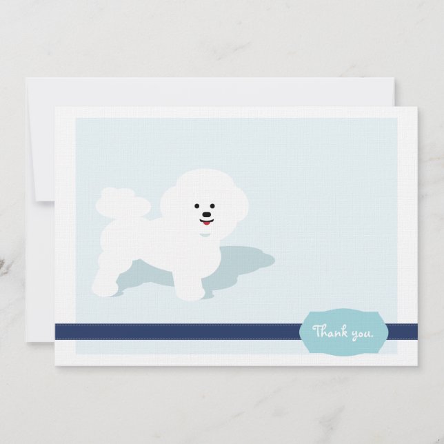 Tarjeta De Agradecimiento Bichon Frise le agradece cardar (Anverso)
