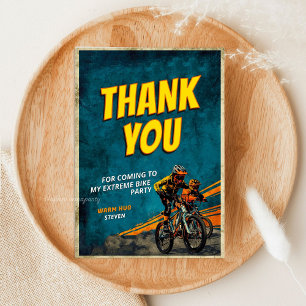 Tarjeta De Agradecimiento Bicicleta BMX "Vamos a Montar" Cumpleaños - Estilo