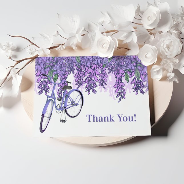 Tarjeta De Agradecimiento Bicicleta de Wisteria Encantadora Gracias (Subido por el creador)