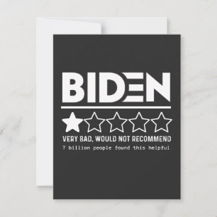 Tarjeta De Agradecimiento Biden Muy Mal No Recomendaría Camiseta