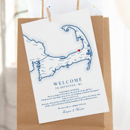 Tarjeta De Agradecimiento Bienvenida a Itinerario Boda de MAMÁES de Brewster