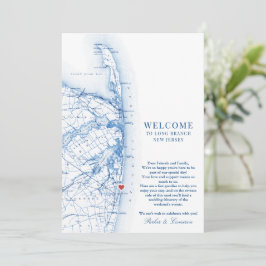 Tarjeta De Agradecimiento Bienvenida a Itinerary Boda de Long Branch New Jer
