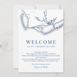 Tarjeta De Agradecimiento Bienvenida a Itinerary Boda de St. George Island