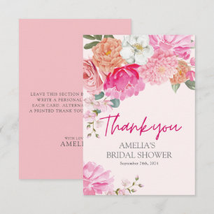 Tarjeta De Agradecimiento Bienvenida a la ducha nupcial floral de acuarela r