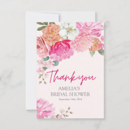 Tarjeta De Agradecimiento Bienvenida a la fiesta de despedida floral acuarel