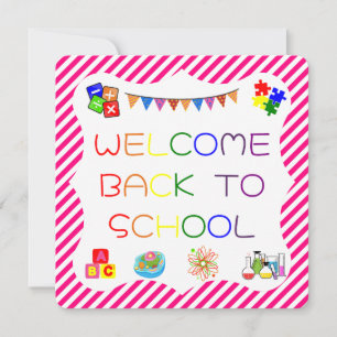 Tarjeta De Agradecimiento Bienvenida a los estudiantes de vuelta a la tarjet