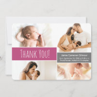 Bienvenida Casa Bebé Collage de fotos Rosa