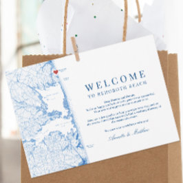 Tarjeta De Agradecimiento Bienvenida Itinerario a la Boda Rehoboth Beach