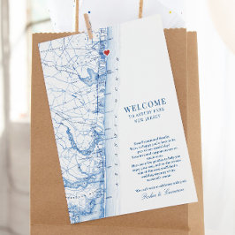 Tarjeta De Agradecimiento Bienvenida Itinerary a Boda de Asbury Park New Jer