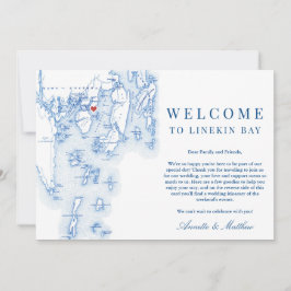 Tarjeta De Agradecimiento Bienvenida Itinerary al Boda Linekin Bay Resort Ma